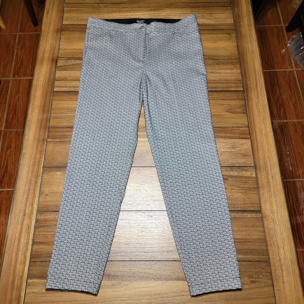 Soho Apparel Ltd. 3D Geometric Black & Grey Pants - Size 14
